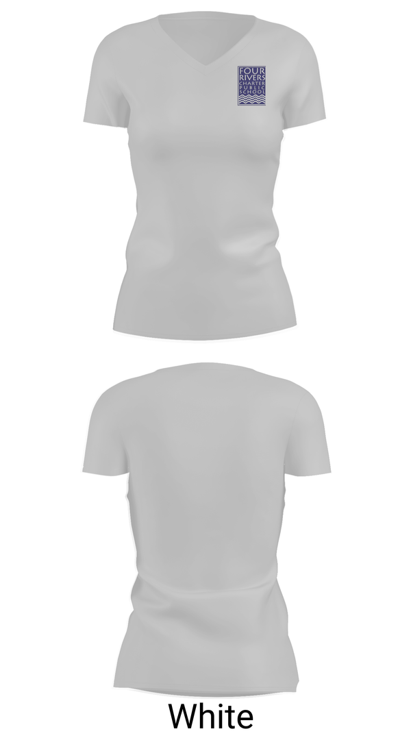 Womens Short Sleeve Vneck Shirt, Four Rivers, Cross Country, Teamtime, Team time, sublimation, custom sports apparel, team uniforms, spirit wear, spiritwear, sports uniforms, custom shirts, team store, custom team store, fundraiser sports, apparel fundraiser