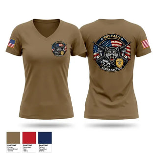 Womens Short Sleeve Vneck Shirt, NWS EARLE SECDET APLHA SECTION, Navy, Teamtime, Team time, sublimation, custom sports apparel, team uniforms, spirit wear, spiritwear, sports uniforms, custom shirts, team store, custom team store, fundraiser sports, apparel fundraiser