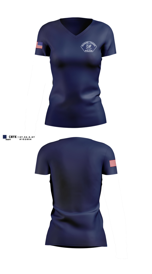 Bonne Terre PD Women's Short Sleeve V-neck Shirt - 11