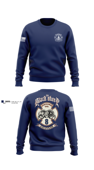 Crew Neck Sweatshirt, Engine 8, Fire Department, Teamtime, Team time, sublimation, custom sports apparel, team uniforms, spirit wear, spiritwear, sports uniforms, custom shirts, team store, custom team store, fundraiser sports, apparel fundraiser