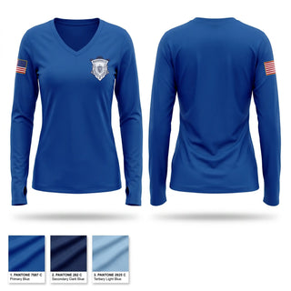 Womens Long Sleeve Vneck Shirt, Massachusetts Department of Correction, Police, Teamtime, Team time, sublimation, custom sports apparel, team uniforms, spirit wear, spiritwear, sports uniforms, custom shirts, team store, custom team store, fundraiser sports, apparel fundraiser
