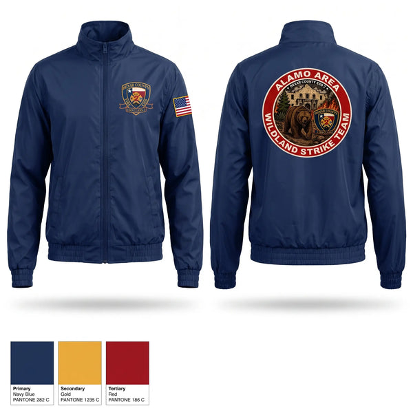 Windbreaker, Bexar county wildland, Fire Department, Teamtime, Team time, sublimation, custom sports apparel, team uniforms, spirit wear, spiritwear, sports uniforms, custom shirts, team store, custom team store, fundraiser sports, apparel fundraiser