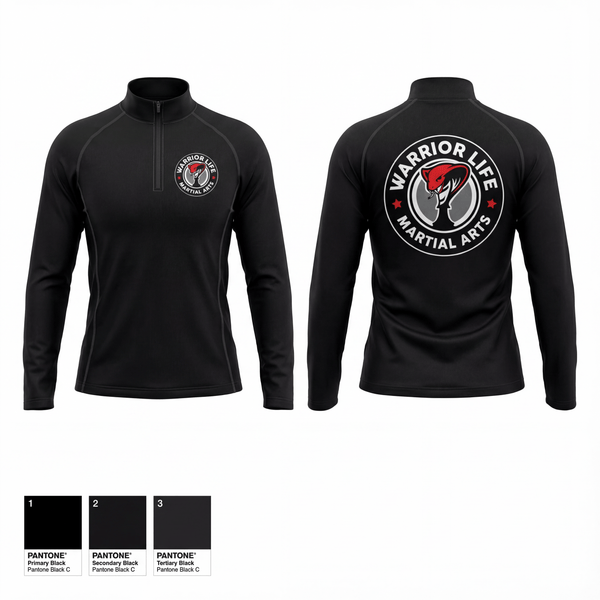Quarter Zip Jacket, Warrior Life Martial Arts, Wrestling, Teamtime, Team time, sublimation, custom sports apparel, team uniforms, spirit wear, spiritwear, sports uniforms, custom shirts, team store, custom team store, fundraiser sports, apparel fundraiser