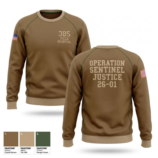 Crew Neck Sweatshirt, 385 Field Hospital, Army, Teamtime, Team time, sublimation, custom sports apparel, team uniforms, spirit wear, spiritwear, sports uniforms, custom shirts, team store, custom team store, fundraiser sports, apparel fundraiser
