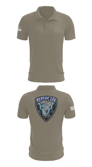 Short Sleeve Performance Polo, Rescue 136, Fire Department, Teamtime, Team time, sublimation, custom sports apparel, team uniforms, spirit wear, spiritwear, sports uniforms, custom shirts, team store, custom team store, fundraiser sports, apparel fundraiser
