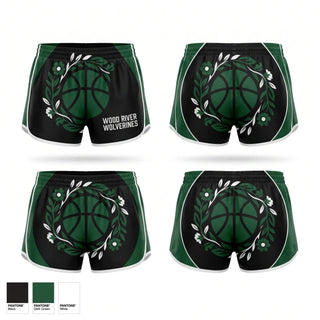 Womens Shorts, Wood River Wolverines, Women's Basketball, Teamtime, Team time, sublimation, custom sports apparel, team uniforms, spirit wear, spiritwear, sports uniforms, custom shirts, team store, custom team store, fundraiser sports, apparel fundraiser