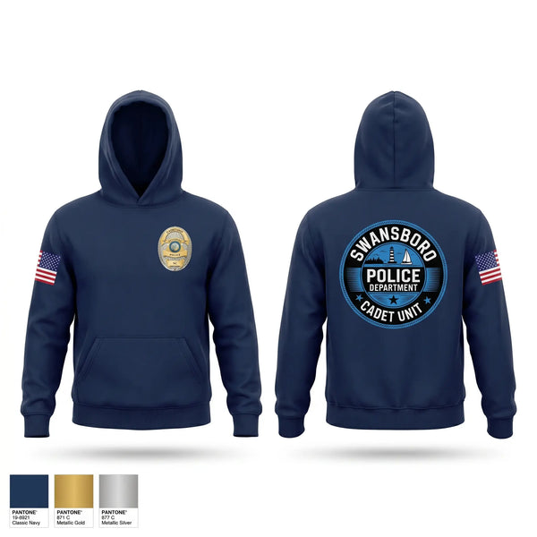 Hoodie, Swansboro Police cadet unit, Police, Teamtime, Team time, sublimation, custom sports apparel, team uniforms, spirit wear, spiritwear, sports uniforms, custom shirts, team store, custom team store, fundraiser sports, apparel fundraiser