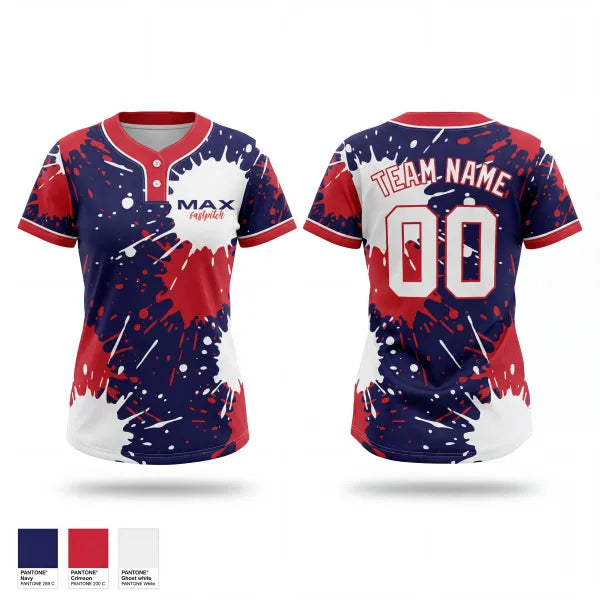 Two Button Softball Jersey, MAX Fastpitch, Softball, Teamtime, Team time, sublimation, custom sports apparel, team uniforms, spirit wear, spiritwear, sports uniforms, custom shirts, team store, custom team store, fundraiser sports, apparel fundraiser