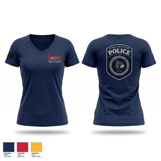 Womens Short Sleeve Vneck Shirt, Mineral Area College Police, Police, Teamtime, Team time, sublimation, custom sports apparel, team uniforms, spirit wear, spiritwear, sports uniforms, custom shirts, team store, custom team store, fundraiser sports, apparel fundraiser