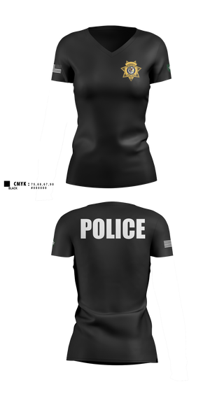 Womens Short Sleeve Vneck Shirt, Nashville Police Department, Illinois, Police, Teamtime, Team time, sublimation, custom sports apparel, team uniforms, spirit wear, spiritwear, sports uniforms, custom shirts, team store, custom team store, fundraiser sports, apparel fundraiser