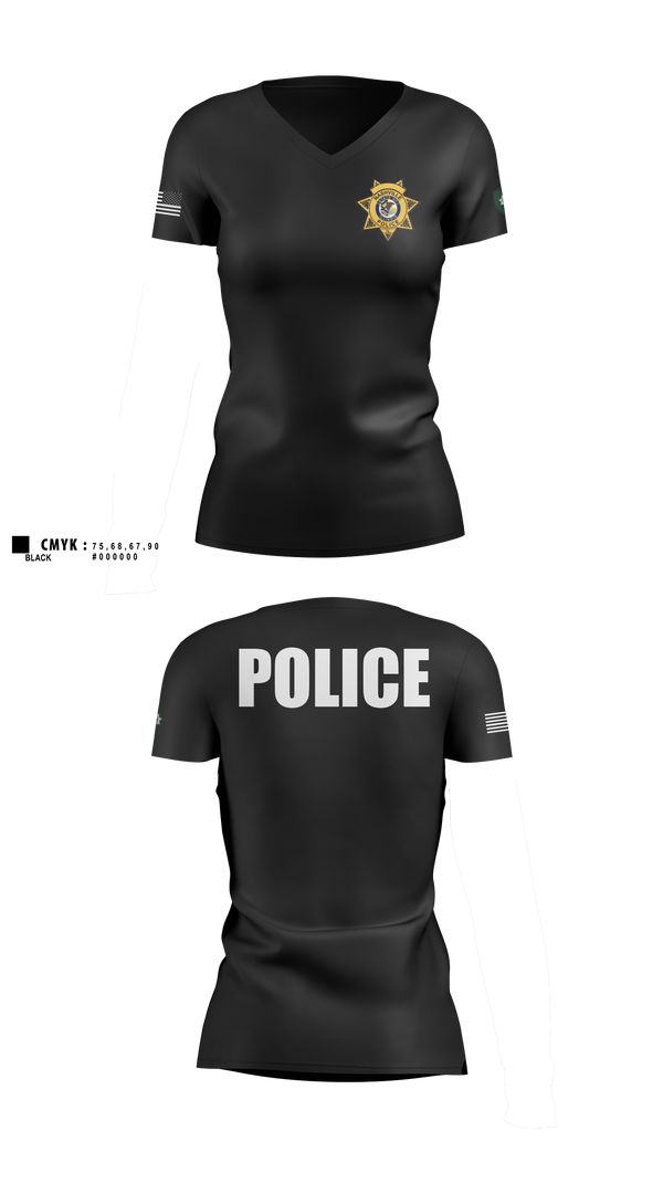 Womens Short Sleeve Vneck Shirt, Nashville Police Department, Illinois, Police, Teamtime, Team time, sublimation, custom sports apparel, team uniforms, spirit wear, spiritwear, sports uniforms, custom shirts, team store, custom team store, fundraiser sports, apparel fundraiser