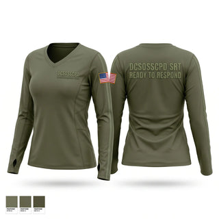 Womens Long Sleeve Vneck Shirt, DCSO/SSCPD SRT, Police, Teamtime, Team time, sublimation, custom sports apparel, team uniforms, spirit wear, spiritwear, sports uniforms, custom shirts, team store, custom team store, fundraiser sports, apparel fundraiser
