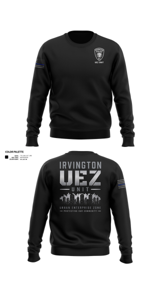 Crew Neck Sweatshirt, Irvington UEZ, Police, Teamtime, Team time, sublimation, custom sports apparel, team uniforms, spirit wear, spiritwear, sports uniforms, custom shirts, team store, custom team store, fundraiser sports, apparel fundraiser