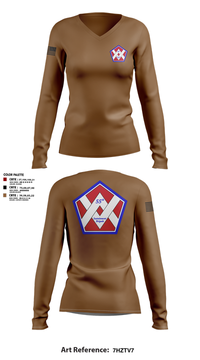 55th Sustainment Brigade 67361333 Women's Long Sleeve V-neck Shirt - 2
