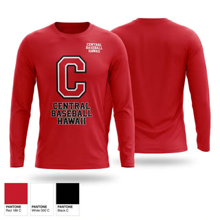 Long Sleeve Performance Shirt, Central Baseball Hawaii, Baseball, Teamtime, Team time, sublimation, custom sports apparel, team uniforms, spirit wear, spiritwear, sports uniforms, custom shirts, team store, custom team store, fundraiser sports, apparel fundraiser