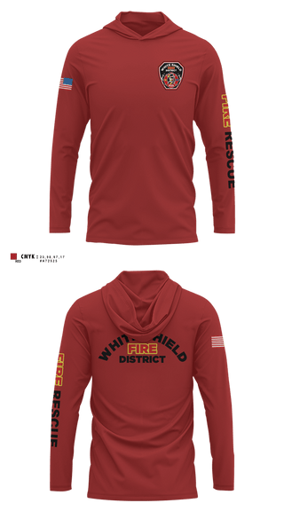 Long Sleeve Hooded Sun Shirt, White Shield Fire Department, Fire Department, Teamtime, Team time, sublimation, custom sports apparel, team uniforms, spirit wear, spiritwear, sports uniforms, custom shirts, team store, custom team store, fundraiser sports, apparel fundraiser