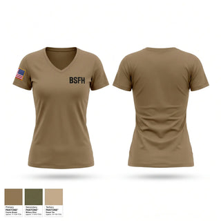 Womens Short Sleeve Vneck Shirt, BSFH, Army, Teamtime, Team time, sublimation, custom sports apparel, team uniforms, spirit wear, spiritwear, sports uniforms, custom shirts, team store, custom team store, fundraiser sports, apparel fundraiser