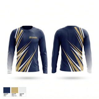 Long Sleeve Performance Shirt, Braves, Softball, Teamtime, Team time, sublimation, custom sports apparel, team uniforms, spirit wear, spiritwear, sports uniforms, custom shirts, team store, custom team store, fundraiser sports, apparel fundraiser