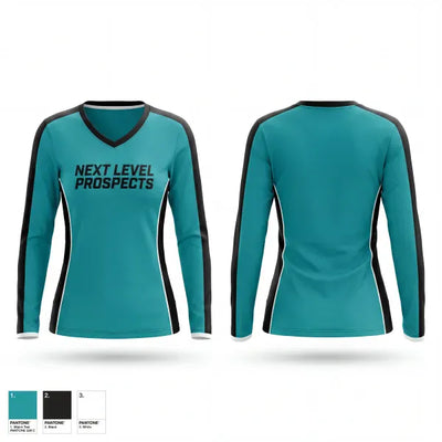 Next Level Prospects 30108165 Women's Long Sleeve V-neck Shirt - 1