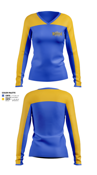 Womens Long Sleeve Vneck Shirt, Richwoods Cheer, Cheer, Teamtime, Team time, sublimation, custom sports apparel, team uniforms, spirit wear, spiritwear, sports uniforms, custom shirts, team store, custom team store, fundraiser sports, apparel fundraiser