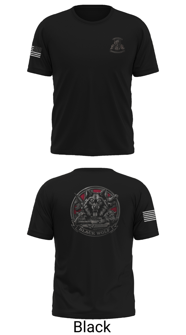 Old School Cotton Feel Shirt, Black Wolf Company, 3-67 AR, Army, Teamtime, Team time, sublimation, custom sports apparel, team uniforms, spirit wear, spiritwear, sports uniforms, custom shirts, team store, custom team store, fundraiser sports, apparel fundraiser