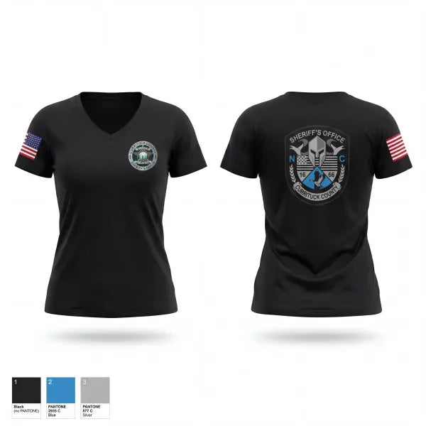 Womens Short Sleeve Vneck Shirt, Currituck county, Police, Teamtime, Team time, sublimation, custom sports apparel, team uniforms, spirit wear, spiritwear, sports uniforms, custom shirts, team store, custom team store, fundraiser sports, apparel fundraiser