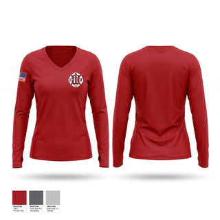 Womens Long Sleeve Vneck Shirt, WFD732, Fire Department, Teamtime, Team time, sublimation, custom sports apparel, team uniforms, spirit wear, spiritwear, sports uniforms, custom shirts, team store, custom team store, fundraiser sports, apparel fundraiser