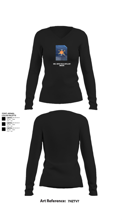 HHB, 428th Field Artillery Brigade 81466610 Women's Long Sleeve V-neck Shirt - 22