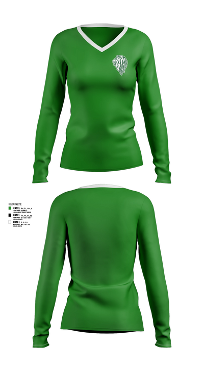 Bassick High School Women's Long Sleeve V-neck Shirt - 3