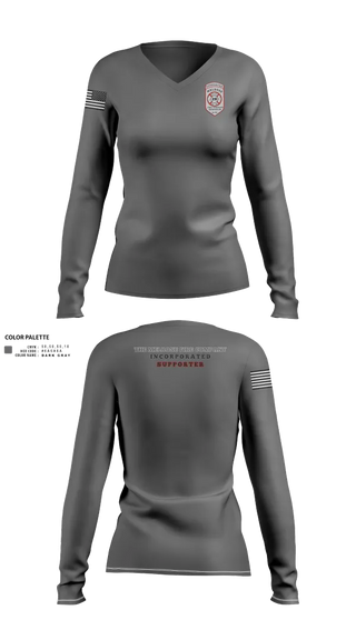 Womens Long Sleeve Vneck Shirt, The Melrose Fire Company Incorporated, , Teamtime, Team time, sublimation, custom sports apparel, team uniforms, spirit wear, spiritwear, sports uniforms, custom shirts, team store, custom team store, fundraiser sports, apparel fundraiser