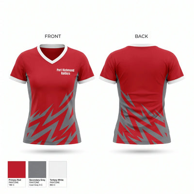 Port Richmond Raiders Women's Short Sleeve V-neck Shirt - 1