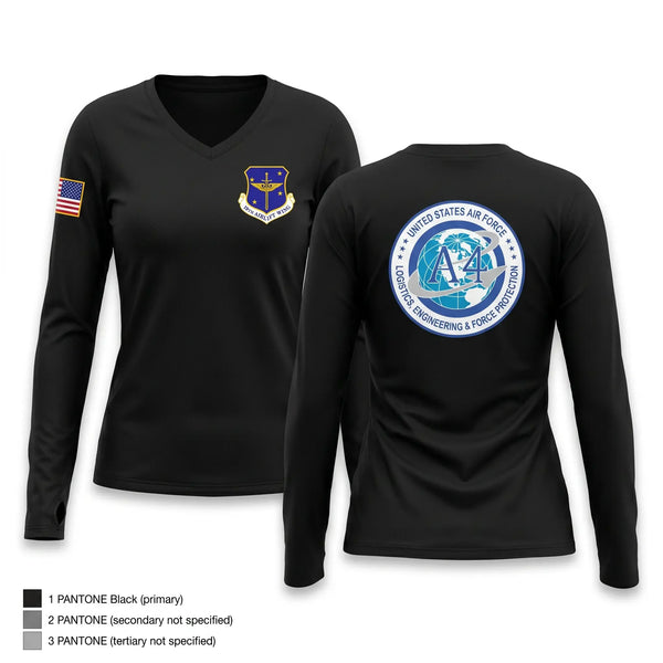 Womens Long Sleeve Vneck Shirt, 19th Airlift Wing, Air Force, Teamtime, Team time, sublimation, custom sports apparel, team uniforms, spirit wear, spiritwear, sports uniforms, custom shirts, team store, custom team store, fundraiser sports, apparel fundraiser