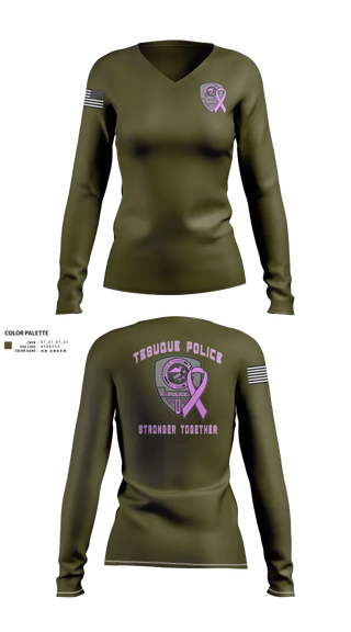 Womens Long Sleeve Vneck Shirt, Tesuque Police Dept, , Teamtime, Team time, sublimation, custom sports apparel, team uniforms, spirit wear, spiritwear, sports uniforms, custom shirts, team store, custom team store, fundraiser sports, apparel fundraiser