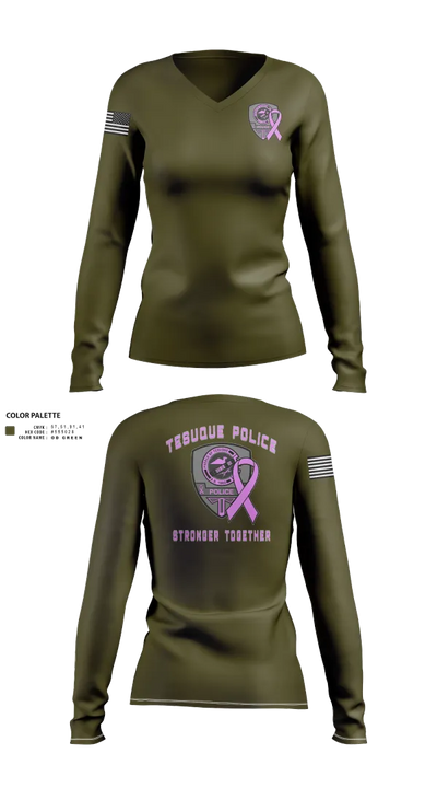 Tesuque Police Dept 47912639 Women's Long Sleeve V-neck Shirt - 23