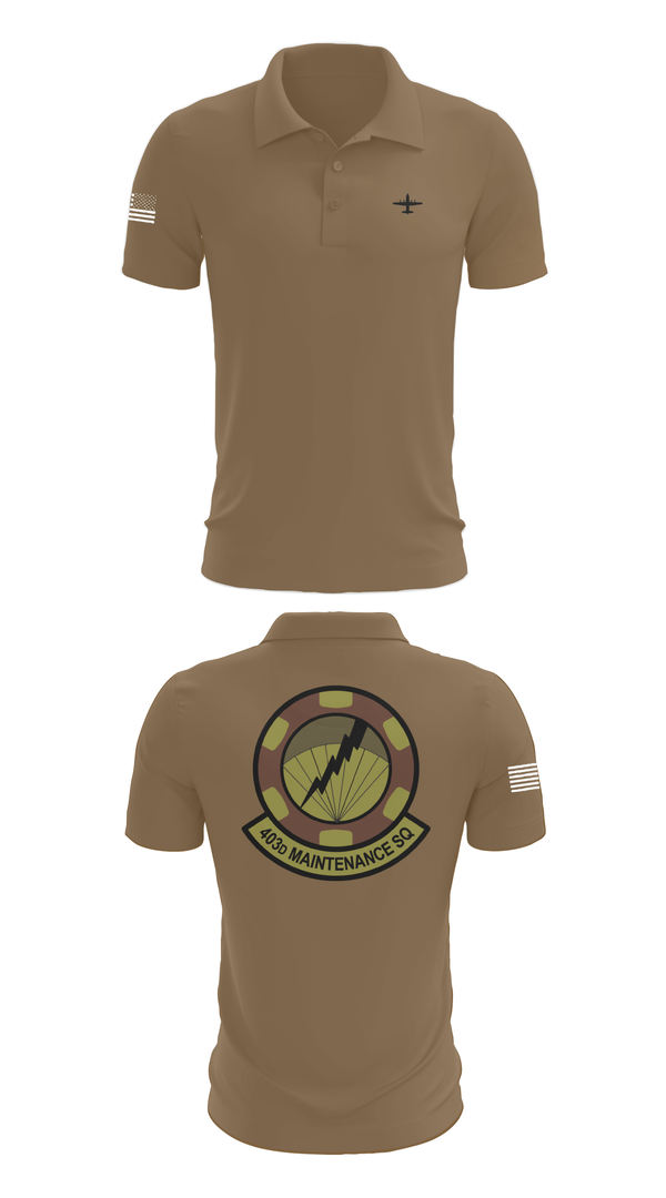 Short Sleeve Performance Polo, 403 Maintenance Sqd, Air Force, Teamtime, Team time, sublimation, custom sports apparel, team uniforms, spirit wear, spiritwear, sports uniforms, custom shirts, team store, custom team store, fundraiser sports, apparel fundraiser