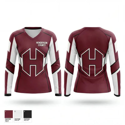 Henderson County 21549541 Women's Long Sleeve V-neck Shirt - 1