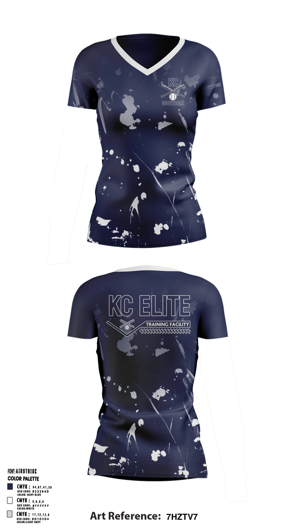 Womens Short Sleeve Vneck Shirt, KC Elite, Softball, Teamtime, Team time, sublimation, custom sports apparel, team uniforms, spirit wear, spiritwear, sports uniforms, custom shirts, team store, custom team store, fundraiser sports, apparel fundraiser