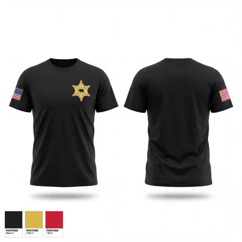 Old School Cotton Feel Shirt, Plumas County Sheriffs Employee's Association, Police, Teamtime, Team time, sublimation, custom sports apparel, team uniforms, spirit wear, spiritwear, sports uniforms, custom shirts, team store, custom team store, fundraiser sports, apparel fundraiser