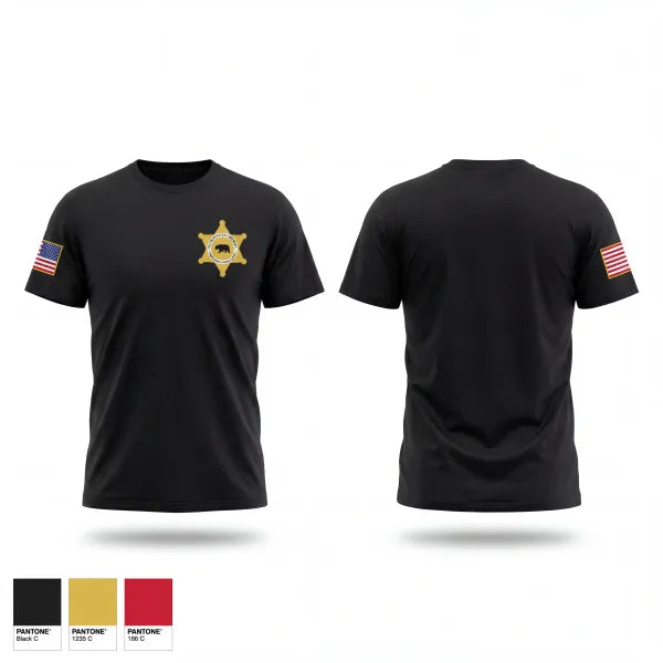 Old School Cotton Feel Shirt, Plumas County Sheriffs Employee's Association, Police, Teamtime, Team time, sublimation, custom sports apparel, team uniforms, spirit wear, spiritwear, sports uniforms, custom shirts, team store, custom team store, fundraiser sports, apparel fundraiser