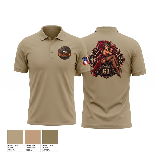 Short Sleeve Performance Polo, Cal Fire, Fire Department, Teamtime, Team time, sublimation, custom sports apparel, team uniforms, spirit wear, spiritwear, sports uniforms, custom shirts, team store, custom team store, fundraiser sports, apparel fundraiser