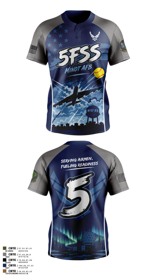Two Button Softball Jersey, Minot First Sergeants, Air Force, Teamtime, Team time, sublimation, custom sports apparel, team uniforms, spirit wear, spiritwear, sports uniforms, custom shirts, team store, custom team store, fundraiser sports, apparel fundraiser