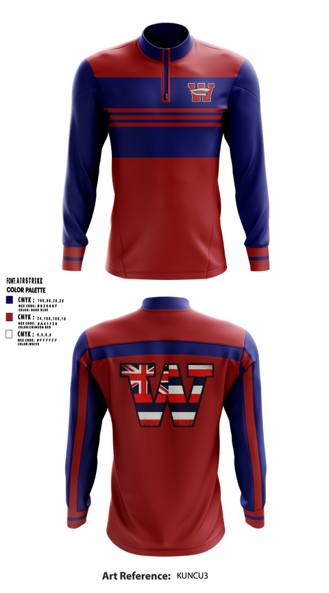 Quarter Zip Jacket, Waianae Je. Seariders, , Teamtime, Team time, sublimation, custom sports apparel, team uniforms, spirit wear, spiritwear, sports uniforms, custom shirts, team store, custom team store, fundraiser sports, apparel fundraiser