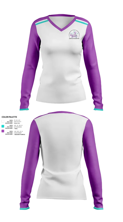 Raise the Barre Dance Academy 64981238 Women's Long Sleeve V-neck Shirt - 21