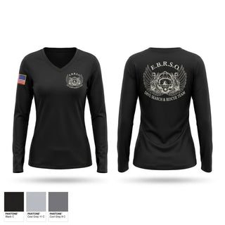 Womens Long Sleeve Vneck Shirt, East Baton Rouge Sheriffs Office, Police, Teamtime, Team time, sublimation, custom sports apparel, team uniforms, spirit wear, spiritwear, sports uniforms, custom shirts, team store, custom team store, fundraiser sports, apparel fundraiser