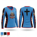 Crossover Hoops Bulldoge 9942856 Women's Long Sleeve V-neck Shirt - 1