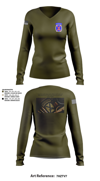 Womens Long Sleeve Vneck Shirt, CHO, Army, Teamtime, Team time, sublimation, custom sports apparel, team uniforms, spirit wear, spiritwear, sports uniforms, custom shirts, team store, custom team store, fundraiser sports, apparel fundraiser