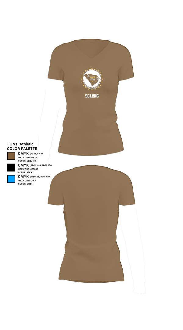 Womens Short Sleeve Vneck Shirt, Scarng, National Guard, Teamtime, Team time, sublimation, custom sports apparel, team uniforms, spirit wear, spiritwear, sports uniforms, custom shirts, team store, custom team store, fundraiser sports, apparel fundraiser