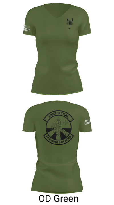 612 Combat Plans Division 33467632 Women's Short Sleeve V-neck Shirt - 48