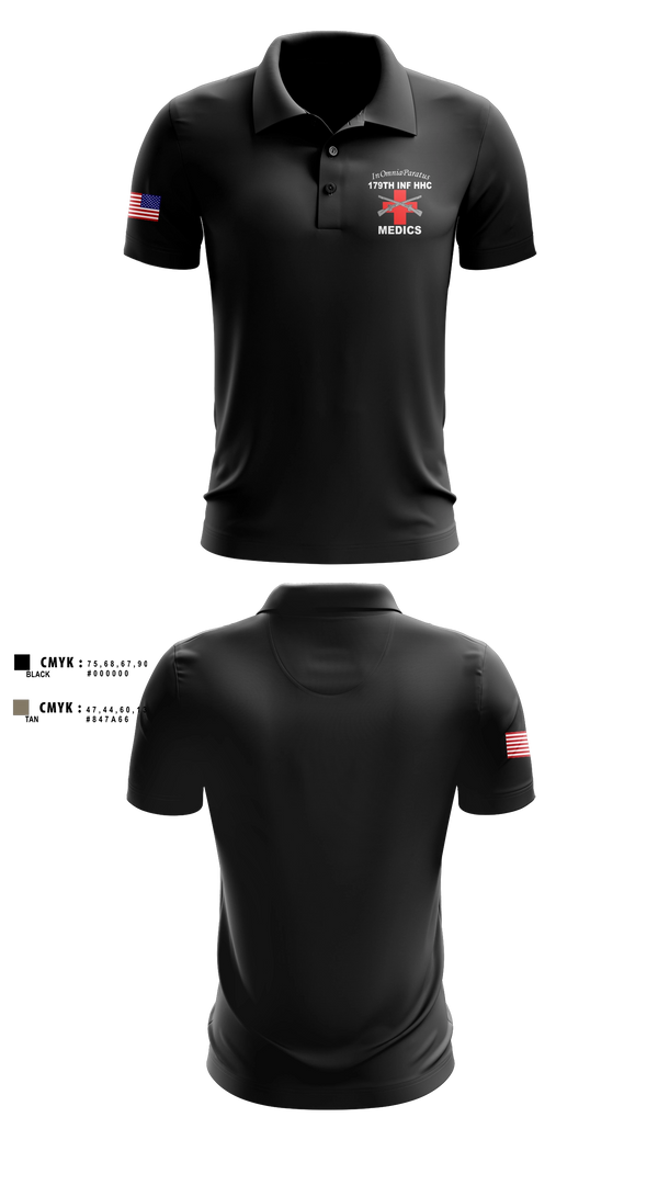 Long Sleeve Performance Polo, 179 HHC Medics, National Guard, Teamtime, Team time, sublimation, custom sports apparel, team uniforms, spirit wear, spiritwear, sports uniforms, custom shirts, team store, custom team store, fundraiser sports, apparel fundraiser