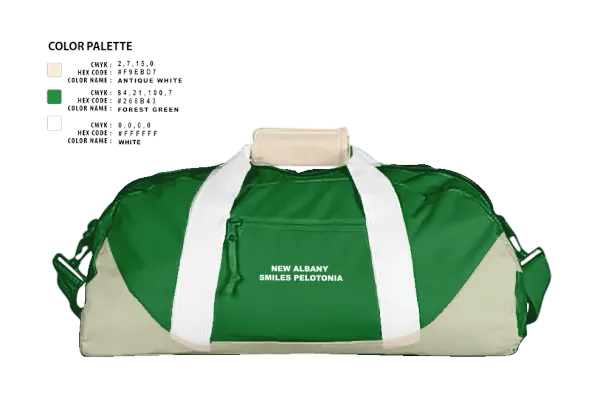Duffle Bag, New Albany Smiles Pelotonia, Cycling, Teamtime, Team time, sublimation, custom sports apparel, team uniforms, spirit wear, spiritwear, sports uniforms, custom shirts, team store, custom team store, fundraiser sports, apparel fundraiser